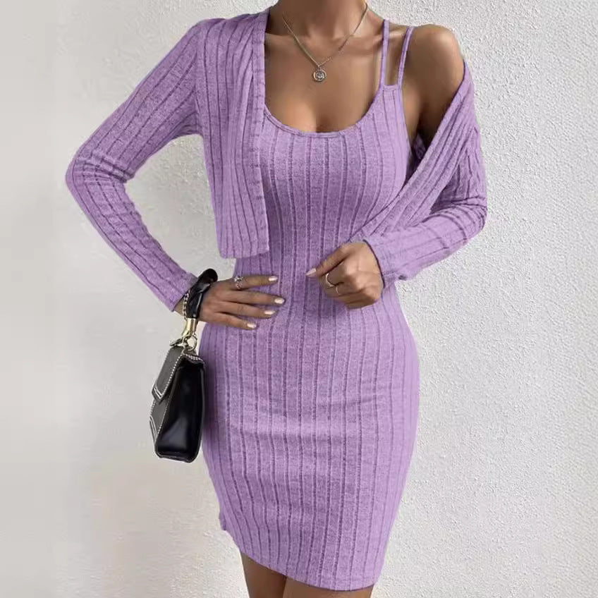 Can Be Worn Alone Sexy Shoulder Strap Tight Skirt Coat