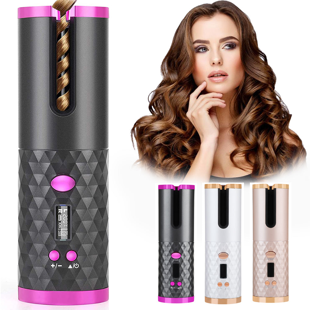 Rechargeable Automatic Hair Curler Women Portable Hair Curling Iron LCD Display Ceramic Curly Rotating Curling Wave Styer
Rizador de pelo automático recargable para mujer, rizador portátil con pantalla LCD, rizador de cerámica giratorio para ondas.