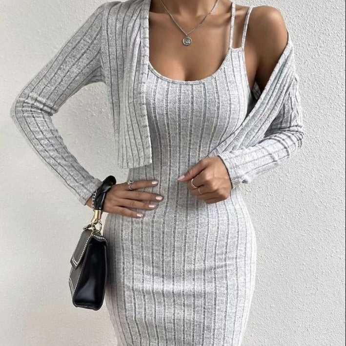 Can Be Worn Alone Sexy Shoulder Strap Tight Skirt Coat